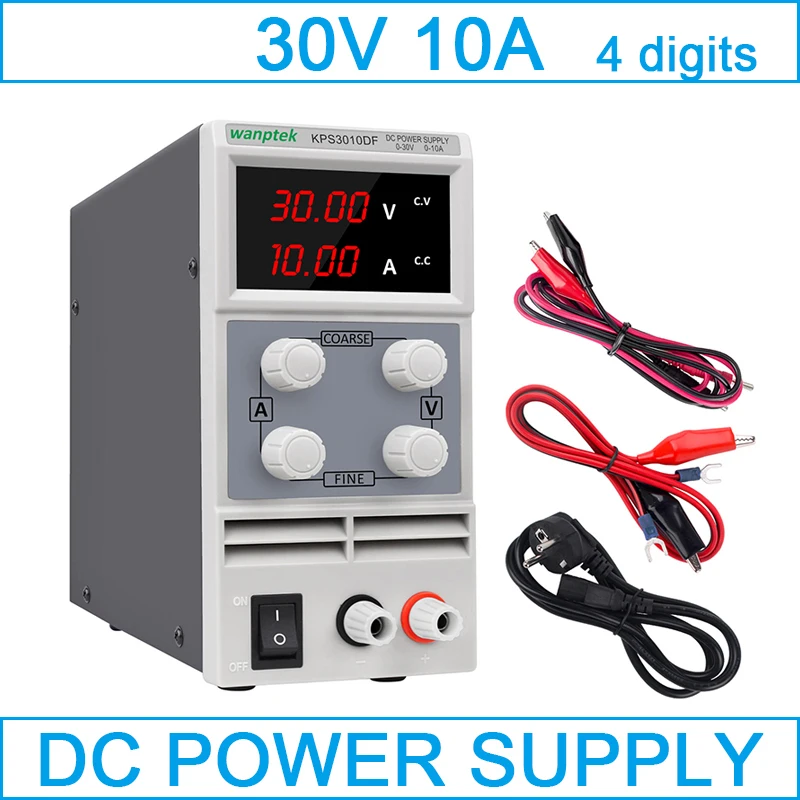 

Mini LED Digital Adjustable DC Power Supply 0~30V 0~10A Switching Power Supply 0.1V/0.01A For Phone Repair KPS3010DF 4 digital