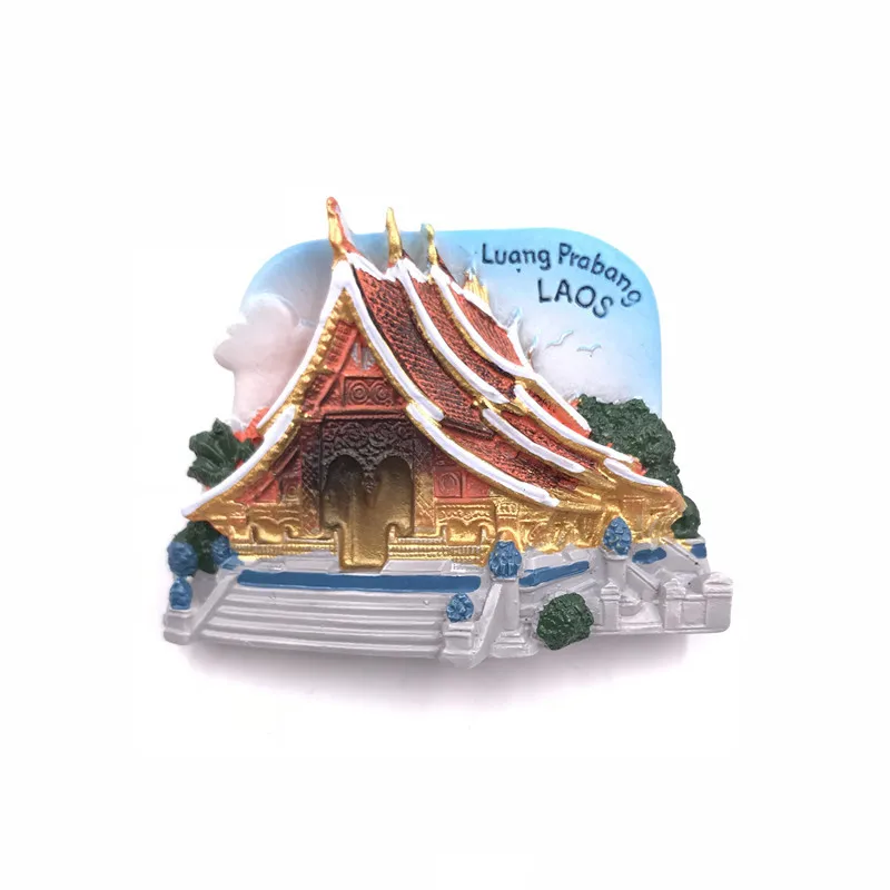 luang probang Магнитный сувенир на холодильник Япония Египетский Лаос Франция Камбоджа Австралия Румыния Таиланд Марокко Турция Британский магнитик на холодильник - Цвет: luang probang