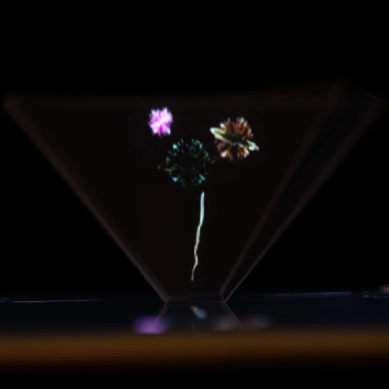 1pc Mini 3D Hologram Pyramid Display Projector Video Stand Universal For Xiaomi Huawei Holographic 3D Mobile Phone Projector