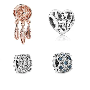 

2020 New let it go charms Blue And Transparent Moment Rose Gold Dream Catcher String Ornaments Diy Original Ladies Jewelry Gift