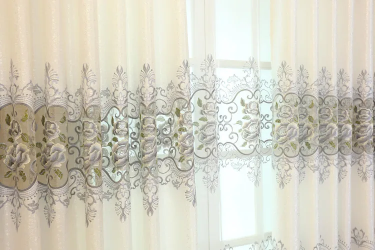 Вышитый пион, занавеска для окон, занавеска для гостиной и спальни, плавающее окно, балкон, посадка, Европейский Кабинет