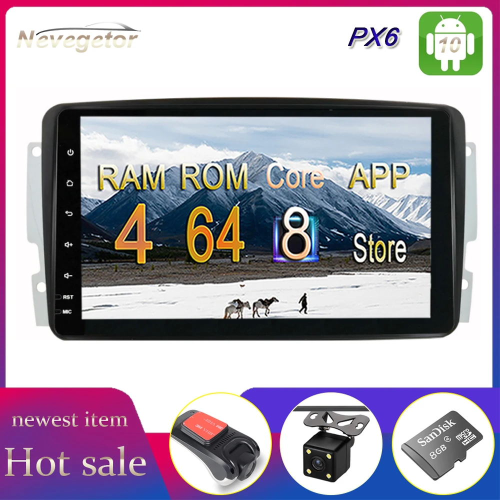 2 Din Android 10 автомобильный DVD мультимедийный плеер для W203 Mercedes Benz Vito W639 W168 Vaneo Clk W209 W210