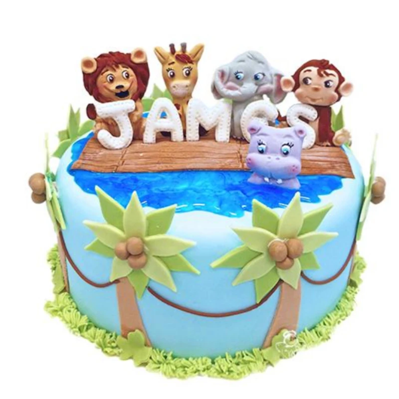 Jungle Animals Mould Silicone Mold Fondant Cake Decorating Tool Gumpaste Sugarcraft Chocolate Forms Bakeware Fimo