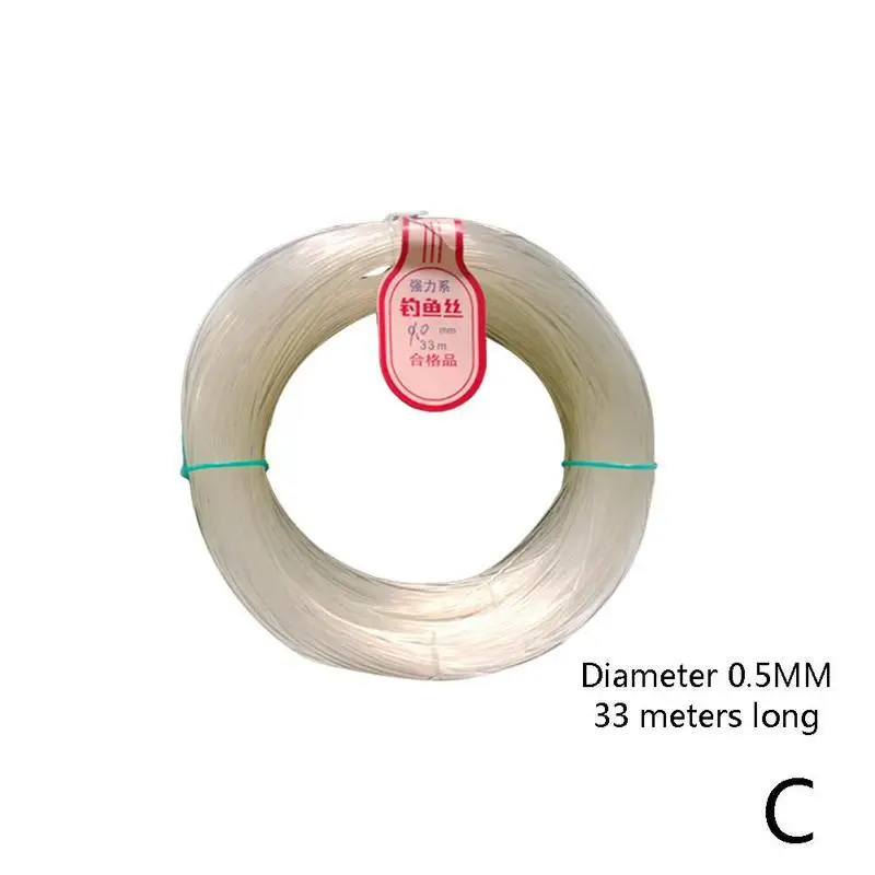 33 м 0,3 мм~ 10 мм рыболовная леска кристальная сильная рыболовная леска Супер мощное озеро, речная Рыбалка Хрустальная рыболовная проволока рыболовные аксессуары - Цвет: C