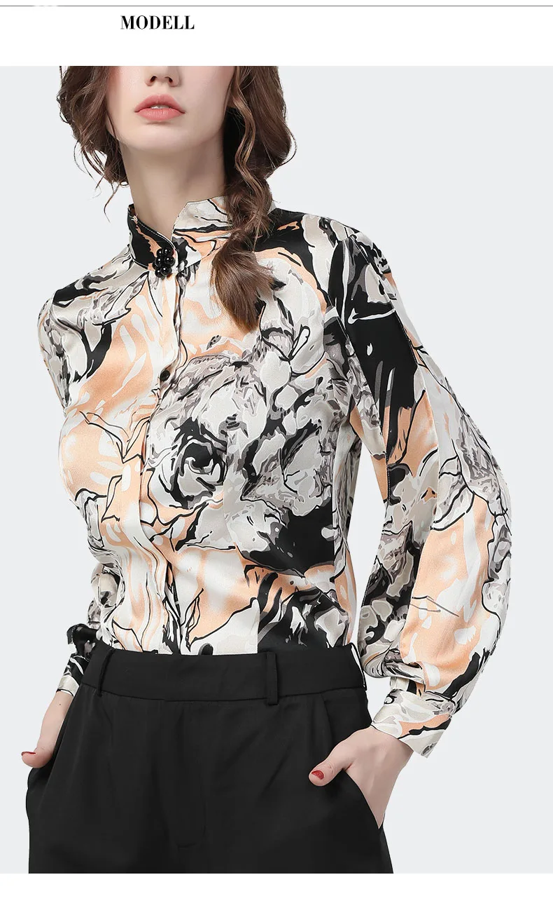 floral satin blouse