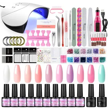 

COSCELIA Gel Nail Polish Kit Full Manicure Set 36W UV LED Lamp Dryer Soak Off Gel Varnish For Nail Art For Manicure Tools Set