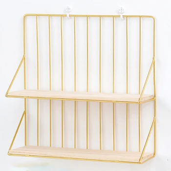 

Wrought Iron Storage Rack Double Layer Display Shelf Organizer Kitchen Home Living Decoration