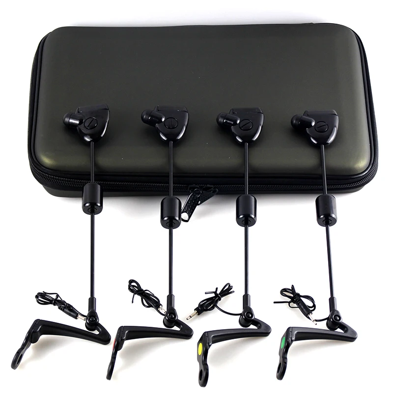 Cena Wędkarski Swinger zestaw sygnalizator brań wieszak Swinger 4 kolory podświetlana dioda led wskaźnik karpia wędkarskiego w etui z suwakiem FO347