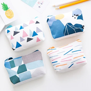 

1Pc 2019 High quality Brand Wallet Women Greenery Picture Small Purse Canvas Wallet Female Zipper children's Coin Purse Wallet