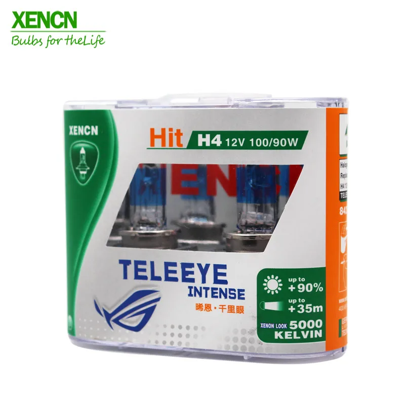 xencn h4 p43t 5000k 12v 100/90w teleeye интенсивный яркий свет автомобиля фары луковицы уф-фильтром галогенные лампа бесплатной доставкой