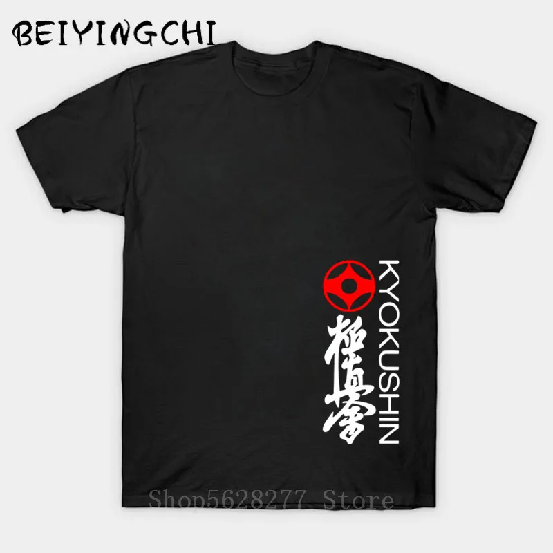 Мужская Футболка Kyokushin Karate нанесение логотипа kai Masutatsu Oyama Япония kanji под