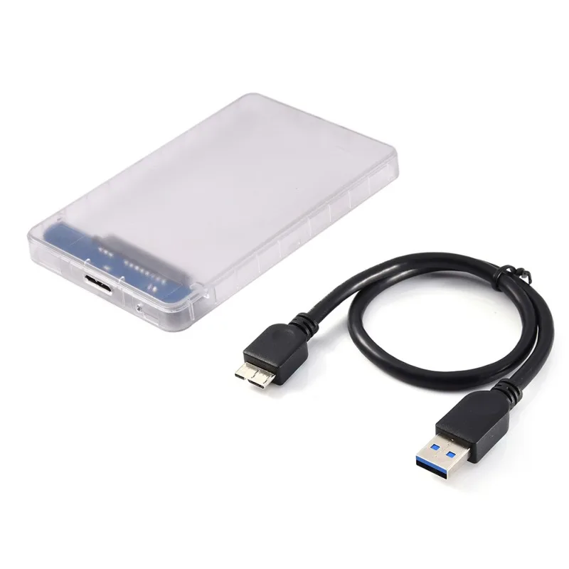 Супер 2,5 дюймов USB3.0 SATA корпуса переносного жесткого диска Прозрачный чехол для корпуса жесткого диска USB3.0 чехол для корпуса жесткого диска