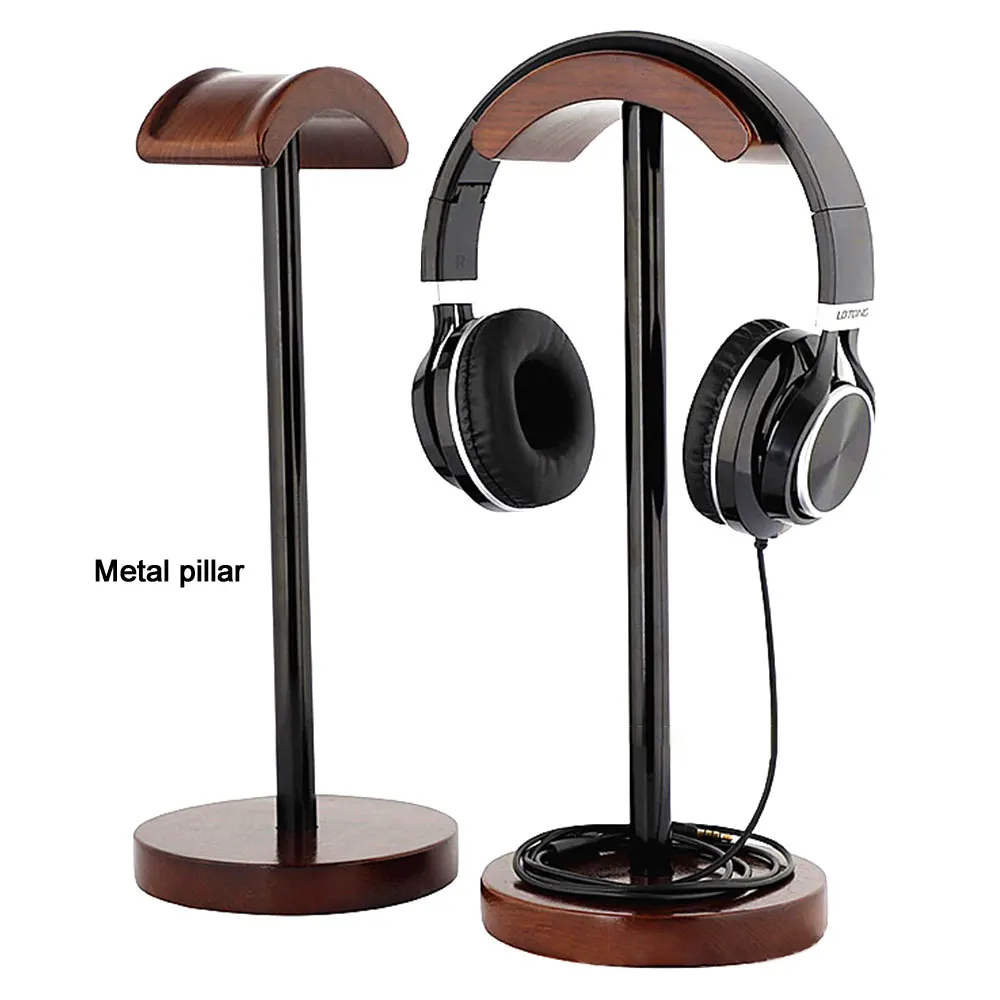 Portable Headphone Holder Wooden Useful Support Stand Headset Display Rack Universal Headphones Device Accessories