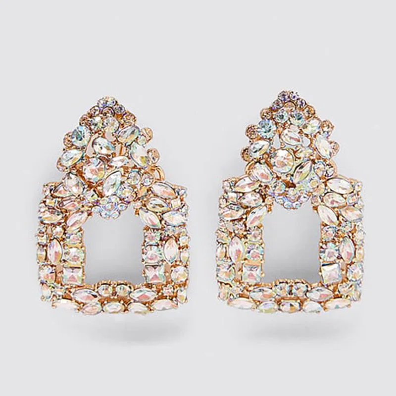 Best lady ZA очаровательные серьги-капли из органзы для женщин, свадебные модные яркие серьги-капли с кристаллами, массивные ювелирные изделия - Окраска металла: 2