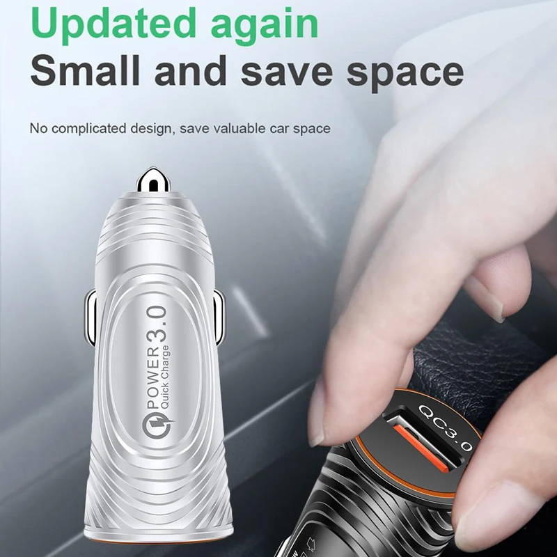 Быстрое зарядное устройство QC 3 0 USB для телефона автомобильное 5 А с кабелем типа C