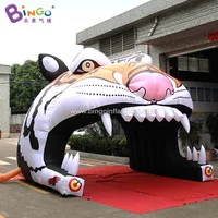 Customized 4x4.3x3.6mH Inflatable Tiger Mouth Tunnels Tent for Children and Adult /Zoo Theme Inflatable Toy Tent 1