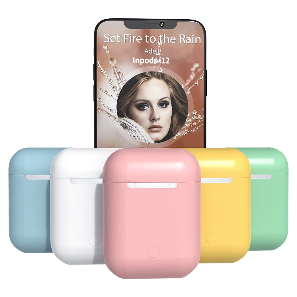 Inpods 12 Pk i12 TWS Bluetooth наушники 5 0 гарнитура Беспроводные с микрофоном Siri |
