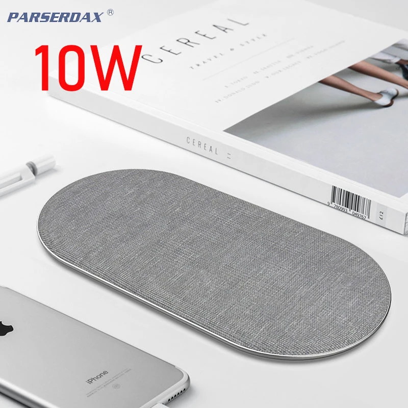 

10W Dual QI Wireless Charger for iPhone 11 Pro Max X XS Max XR 2 in 1 Cloth Wireless Charging Pad for Samsung S11 Huawei Xiaomi