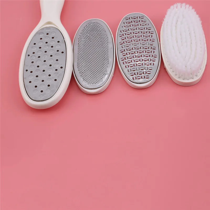 silver New Long Handle Foot Care Tool Foot Cuticle Pusher Foot Nail Files Tools Set Scraper Pedicure Rasp Tools Portable 5 PCS/Set - Цвет: silver