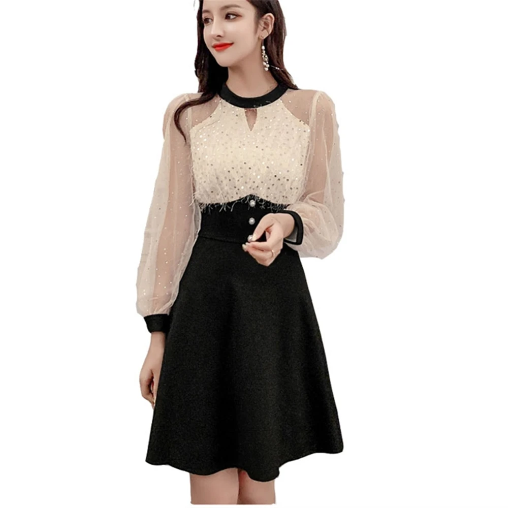 Кружевное платье OLN осенне-весеннее корейское новое поступление оптовая продажа