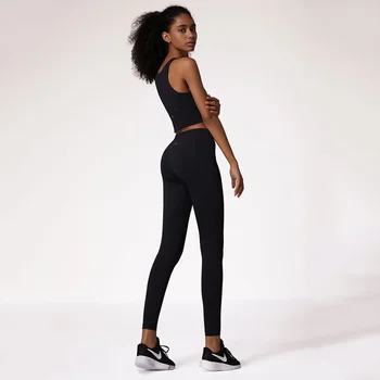 

Yoga Sets Women Sports Suits Fitness Gym Clothing Workout Sports sleeveless vest +Slim High waist Yoga Leggings Yoga pants Sets