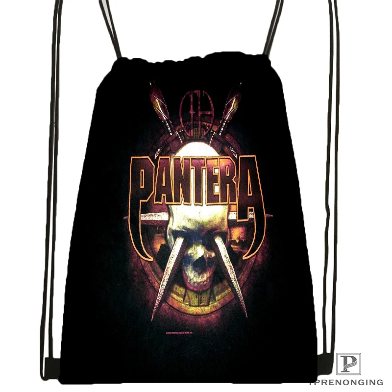 Custom Pantera Final передняя крышка походная сумка на шнурке милый рюкзак для детей(черная спинка) 31x40 см#180531-04-42