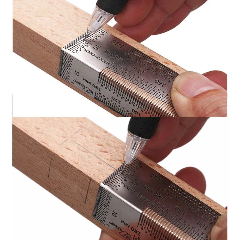 180-400mm Woodworking Scribe T-type Ruler Hole Scribing ruler woodworking crossed-out tool Marking