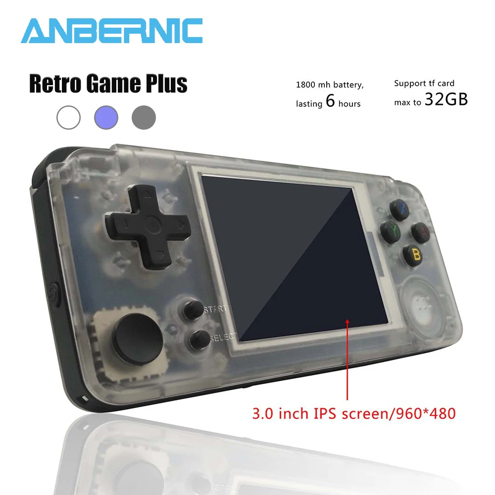 

ANBERNIC RS97 Handheld Game Player Retro Game Plus 3.0 IPS Screen Video Game Console 32G TF 3000 Games RGP Double System Consola