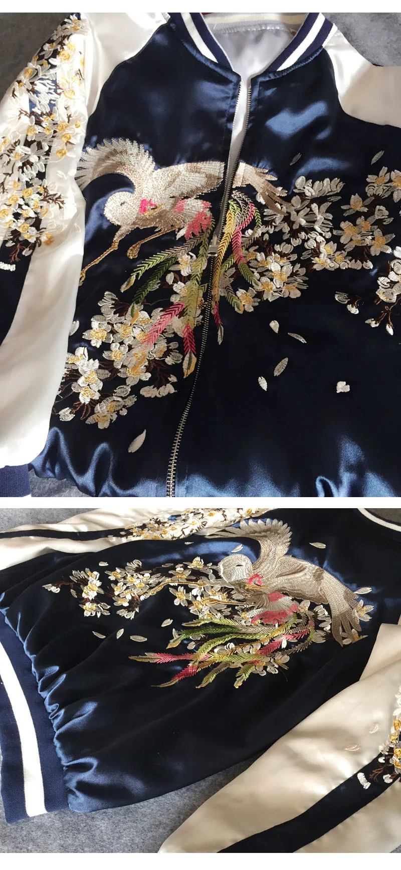 Роскошные куртки с вышивкой в виде феникса, Гладкие Женские бейсбольные куртки Sukajan Yokosuka Souvenir весна-осень, повседневные свободные пальто
