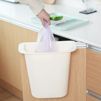 

Over the Cabinet Basket Wastebaskets Multifuctional Hanging Trash Can Pressure Ring Waste Bins for Cabinet Doors Drawers FPing