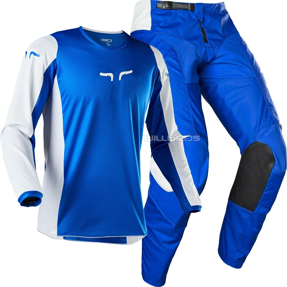 Новинка NAUGHTY FOX MX Racing 180 Prix Пламя Красный комбо MX внедорожный Кроссовый Байк ATV UTV Джерси Брюки мотобайк спортивный костюм