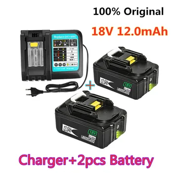 

18V 12.0Ah Rechargeable Battery12000mAh Li-Ion Battery Replacement Power Tool Battery for MAKITA BL1880 BL1860 BL1830+3A Charger