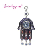 BRISTLEGRASS Turkish Blue Evil Eye Hamsa Hand Amulets Lucky Charms Wall Hanging Pendants Pendulum Blessing Protection Home Decor 2