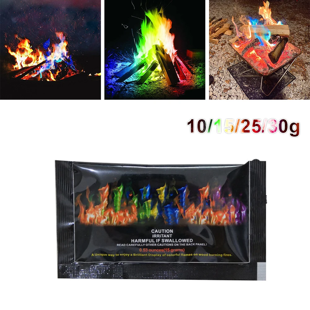 Details about   3 packets 25g Mystical Fire Colorful Flames Rainbow Bonfire Camping Additive 