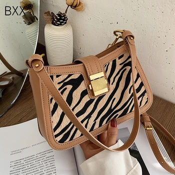

[BXX] Zebra Pattern PU Leather Crossbody Bags For Women 2020 Autumn Winter Shoulder Handbags Trending Ladies Travel Bag HO608
