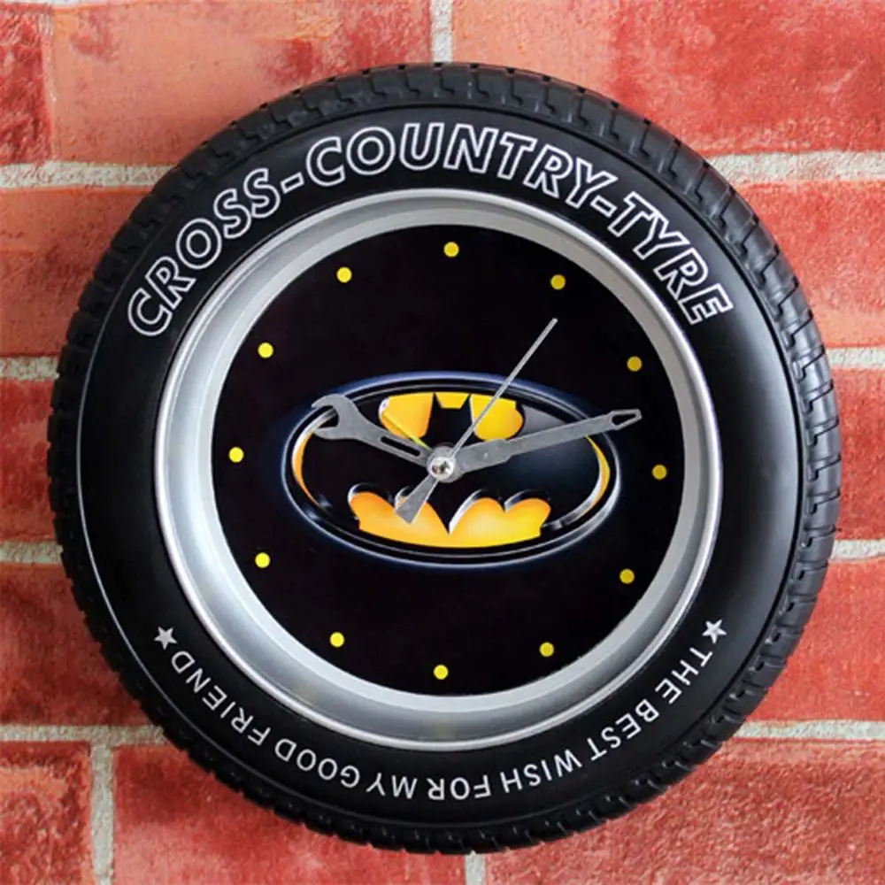 

2019 Newest Superhero Batman Tire Wall Clock Home Decoration Alarm Clock Desktop Clock