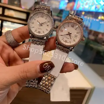 

Fashion Rhinestone calendar watch Female CZ Quartz crystal Wristwatch waterproof Date Clock women bracelet stainless steel watch
