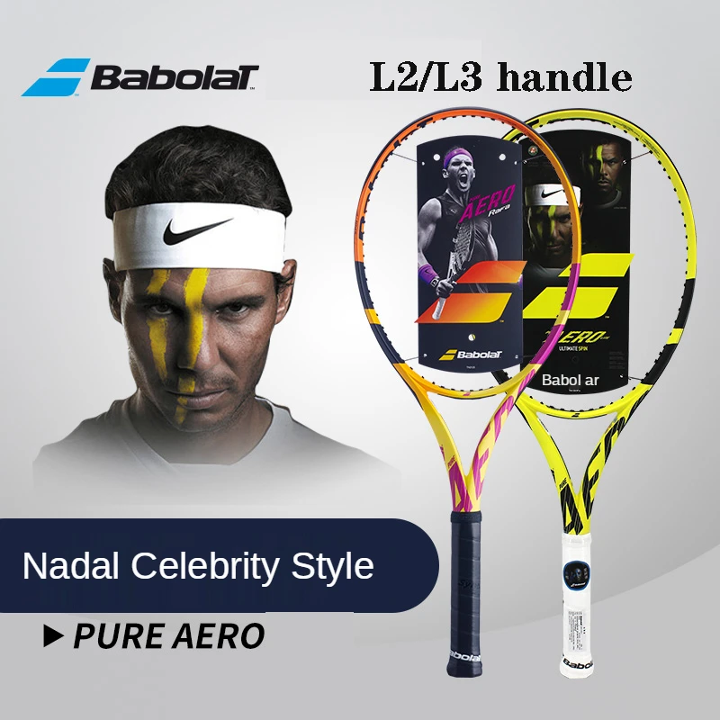 Новая Профессиональная теннисная ракетка BABOLAT Nadal PURE AERO RAFA L2/L3 Grip из углеродного