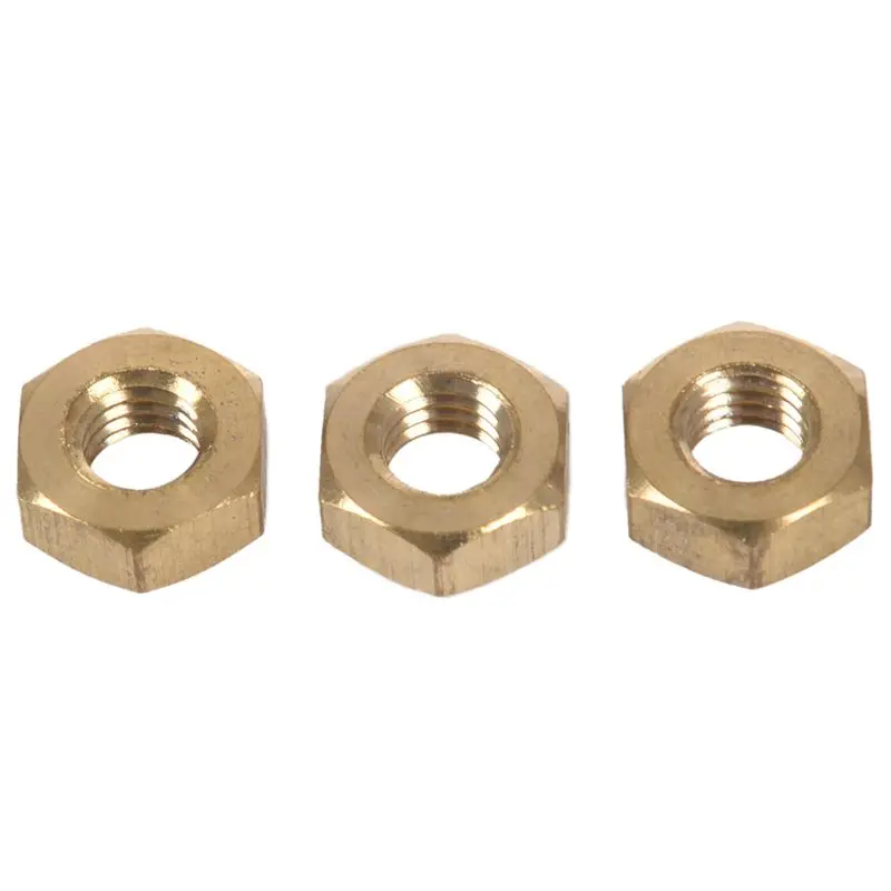 10 Pcs Brass M8 8mm Diameter Thread Hexagonal Screw Nuts