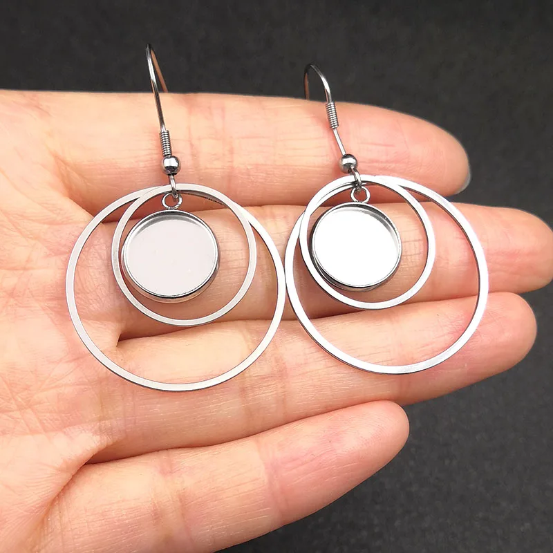 Orecchini Cabochon Fai Da Te 20 Ganci Per Orecchini In Acciaio Inox Con Vassoi 10x25mm Per Cabochon E Diy G 575307 - Foto 11