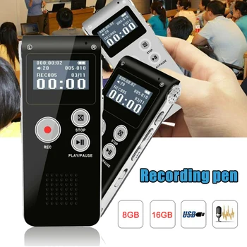 

Rechargeable Digital Sound Recorder 8G/16G Voice Dictaphone MP3 Player Record DJA99
