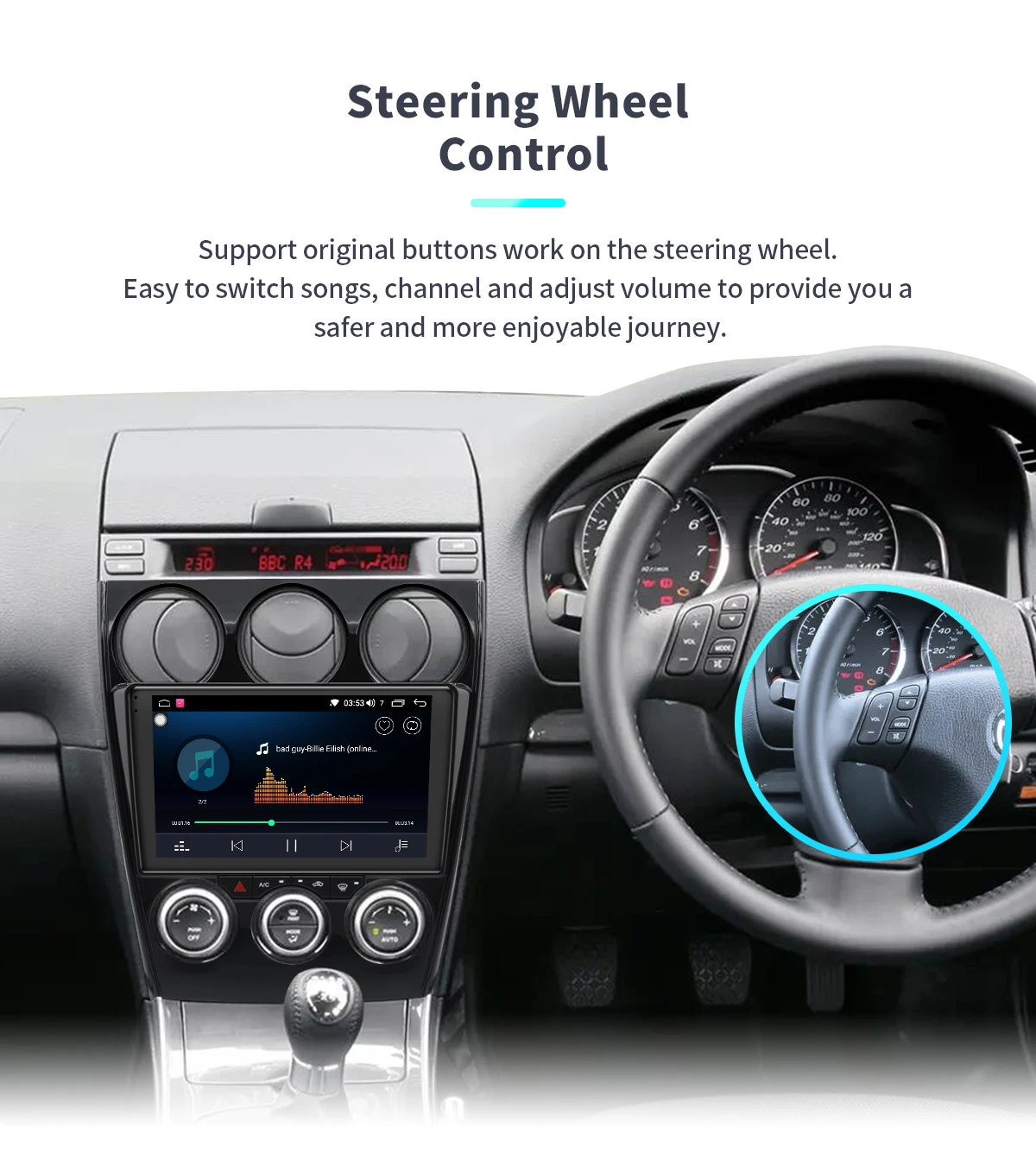 " ips 2.5D Android 8,1 Автомагнитола без dvd-плеера для мазда6 6 2002 2003 2004 2005 2006 2007 gps ГЛОНАСС Навигация Аудио Видео SWC