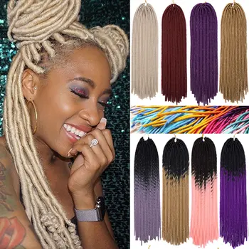 

s-noilite 20inch Faux Locs Crochet Hair synthetic Soft 20strands/pcs Braiding hair braids for black women