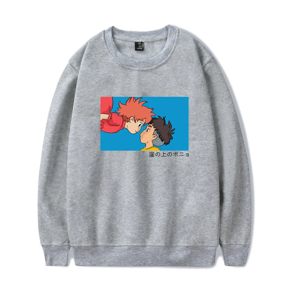 Толстовка Ponyo на скале для мужчин и женщин повседневный теплый свитшот с аниме