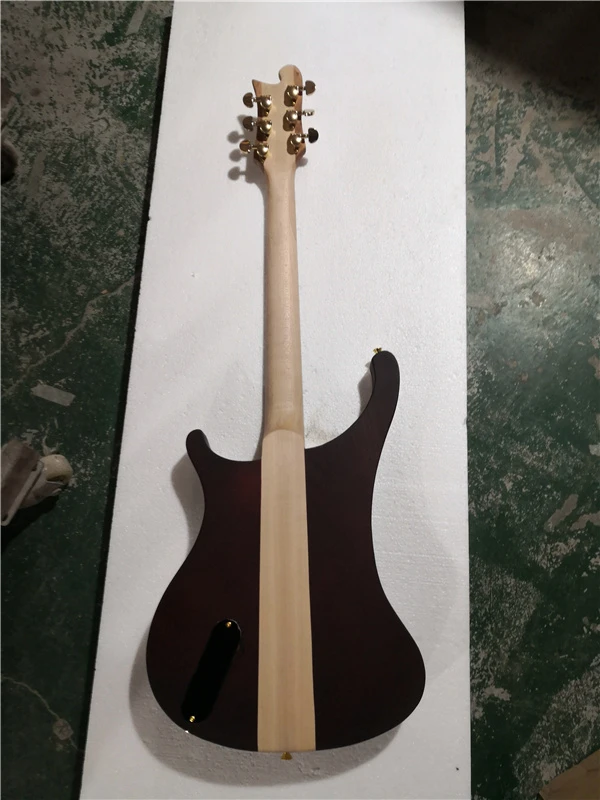 Custom Guitar エレキギター ウォルナットボディ カスタム6弦エレキギター,ブラウンアッシュウッドボディ,彫刻