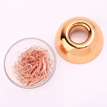 

100pcs/set Rose Gold Case Paperclip Magnetic Clip Office Pins Metal Bookmark School Stationery Q6PA