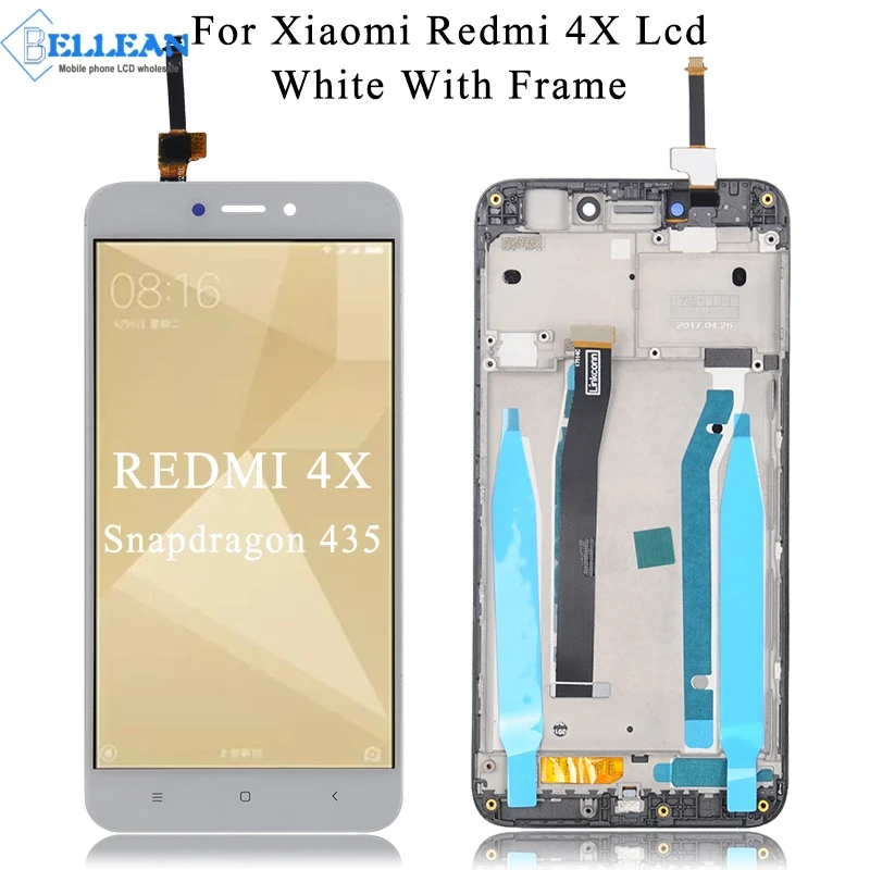 Dinamico для XiaoMi Redmi 4X дисплей с сенсорной панелью стеклянный экран дигитайзер сборка 5,0 дюймов 4X ЖК-дисплей с рамкой с инструментами - Цвет: White With Frame