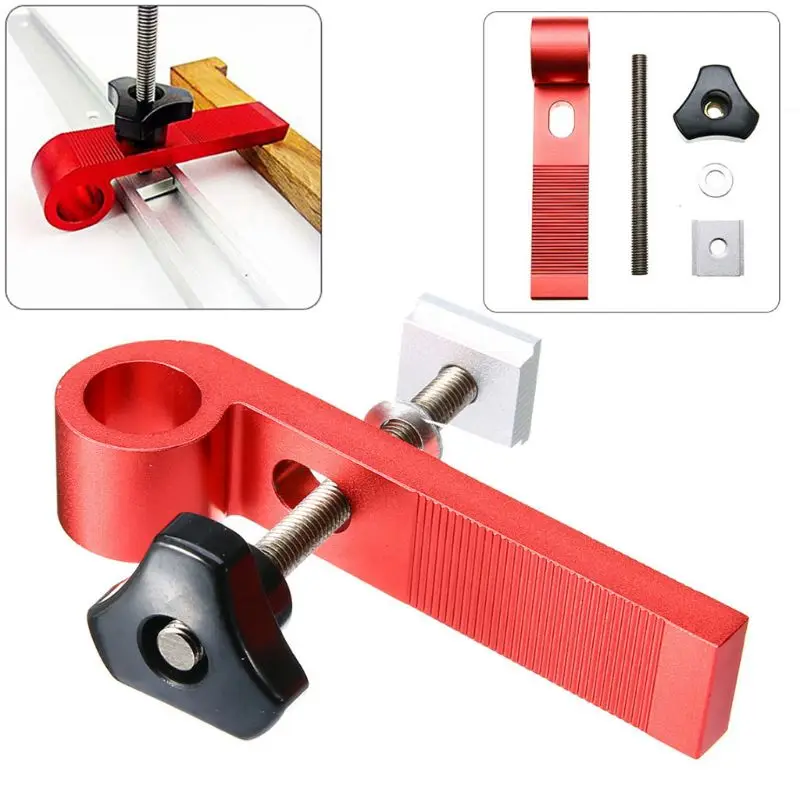 

4 Pcs Universal Clamping Blocks Clamps Woodworking Joint Hand Tool M8 Screw Set Carpentry T Chute 125x26x10mm Anodized Surface