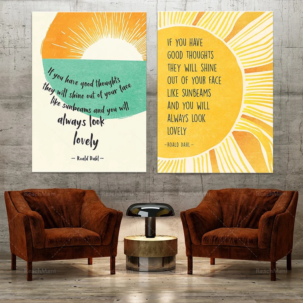 

Roald Dahl Print Roald Dahl Inspirational Quotes Decorate Office Canvas Printed Posters