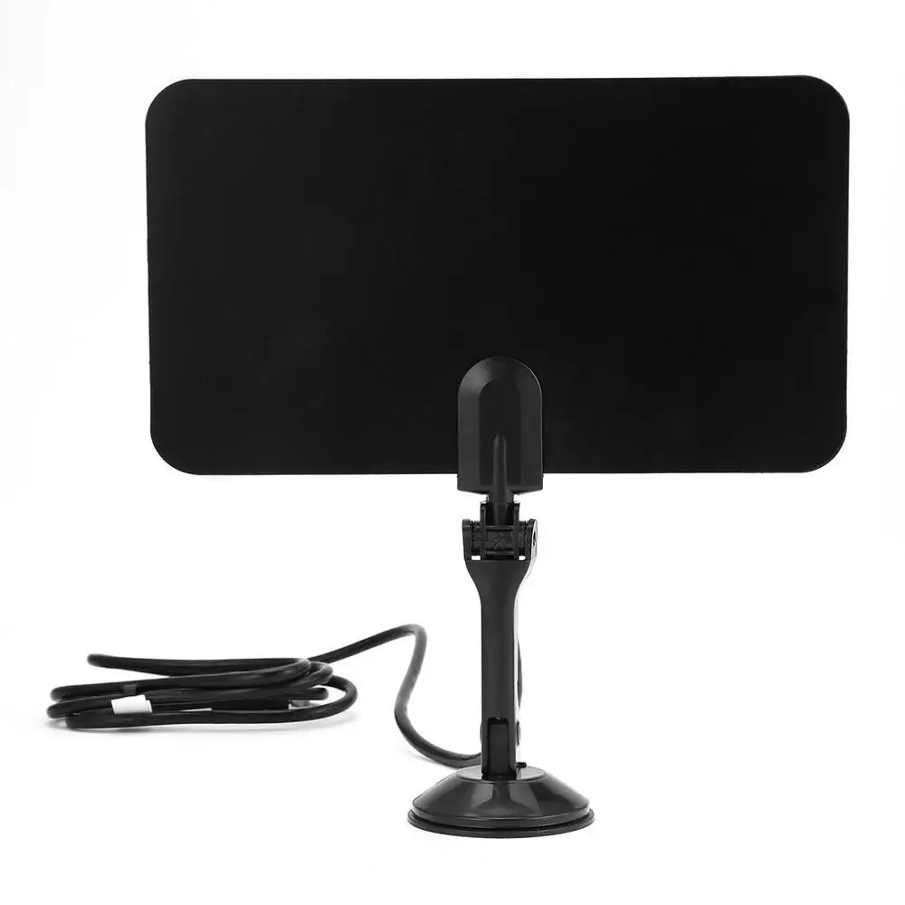 HotTV Aerial High Quality Digital Indoor TV Antenna HD Flat Design High Gain HD TV DTV Box 54MHz-860MHz Supports UHF/VHF Signals - Цвет: black
